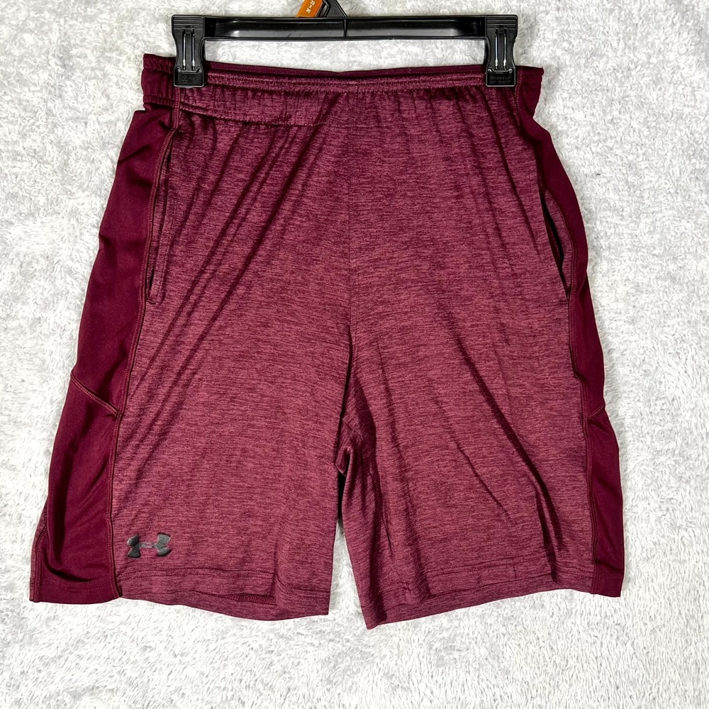 Under Armour Heatgear Shorts Men S Maroon Loose Fit Basketball Training Athletic